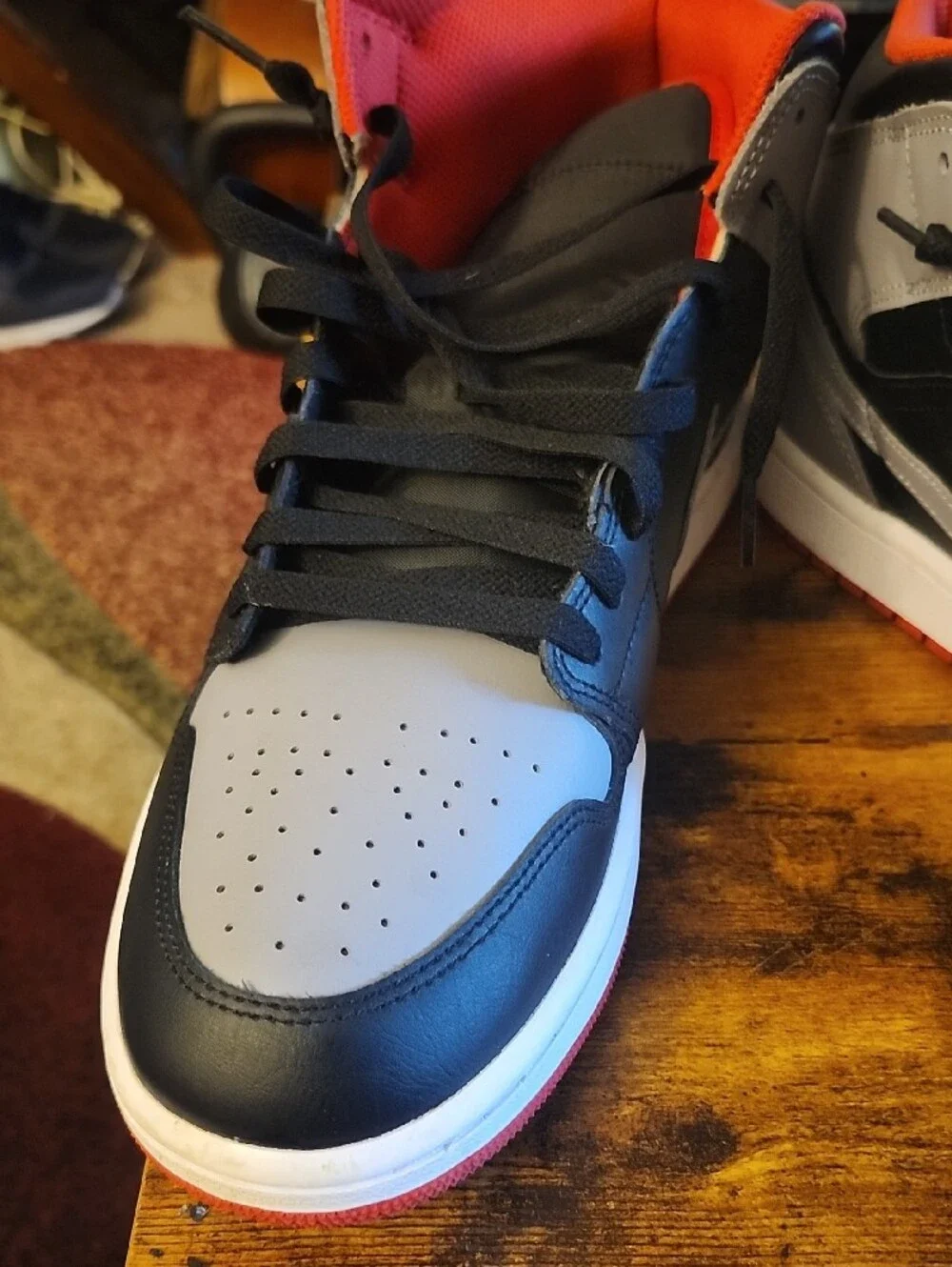 Jordan Men’s Mid-Top Sneakers - Black/Gray/Orange